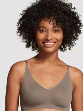 TRUE & CO True Everybody TRIANGLE Bra Adjustable Straps Muse Gray Medium New